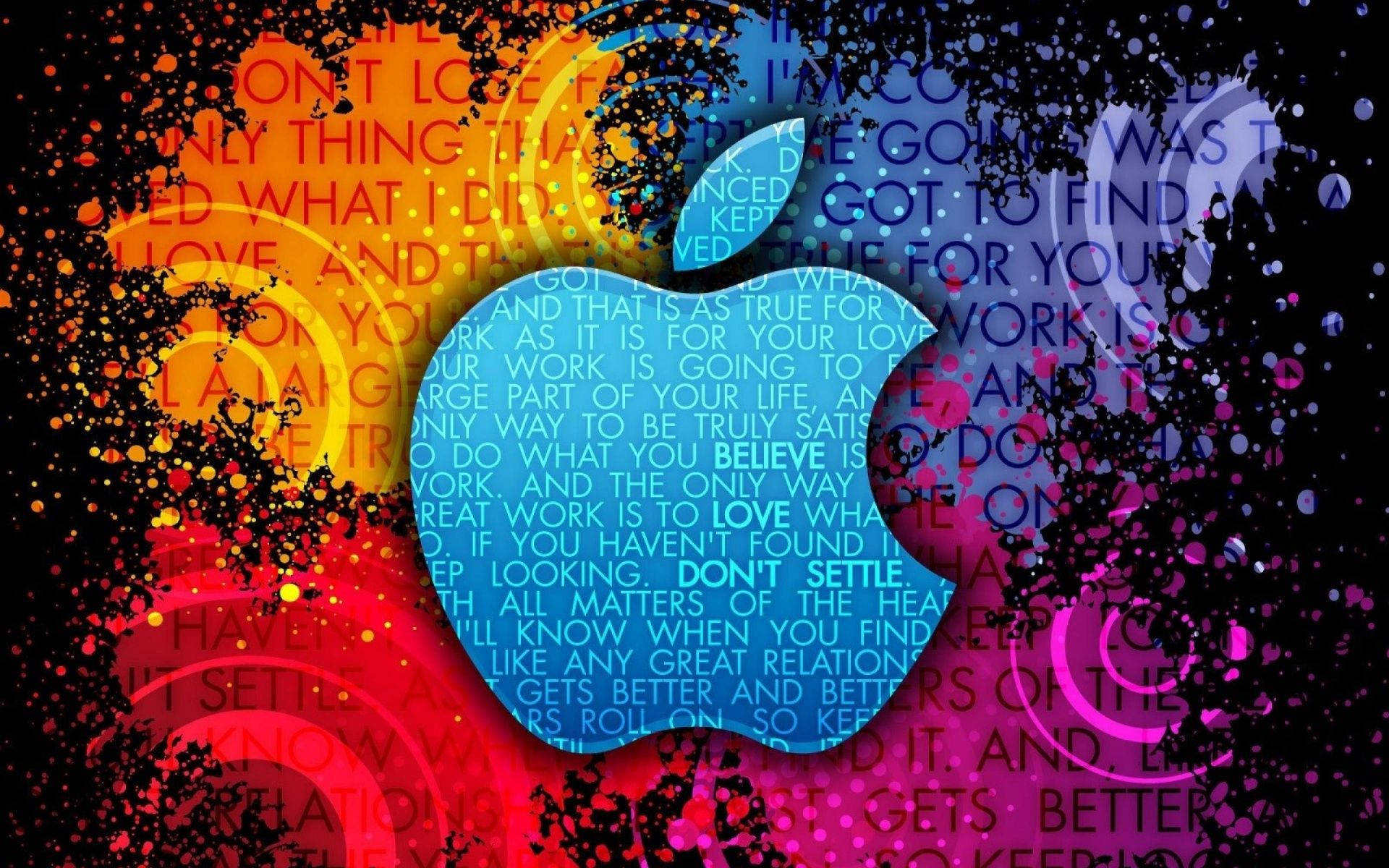 Stylish Blue Apple Logo Background