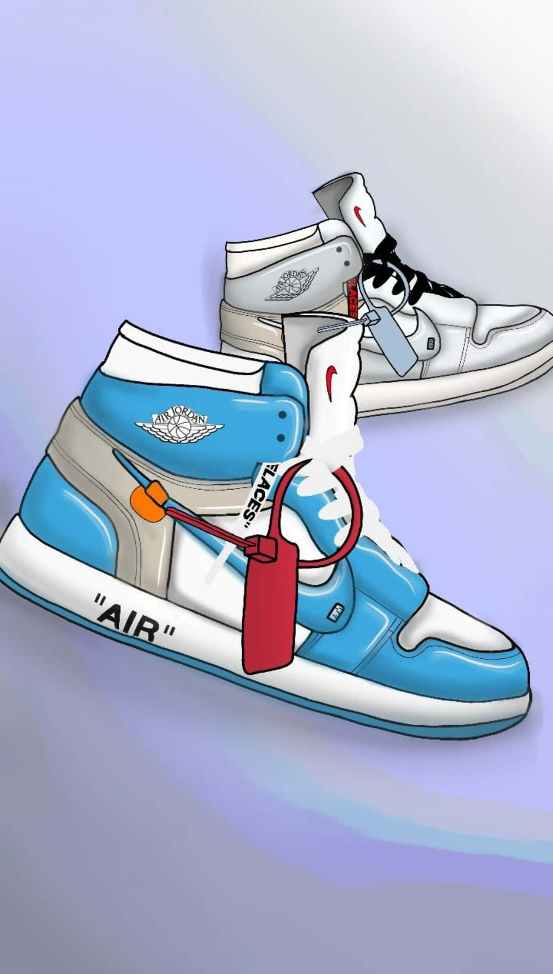 Stylish Blue Sneakers Illustration Background