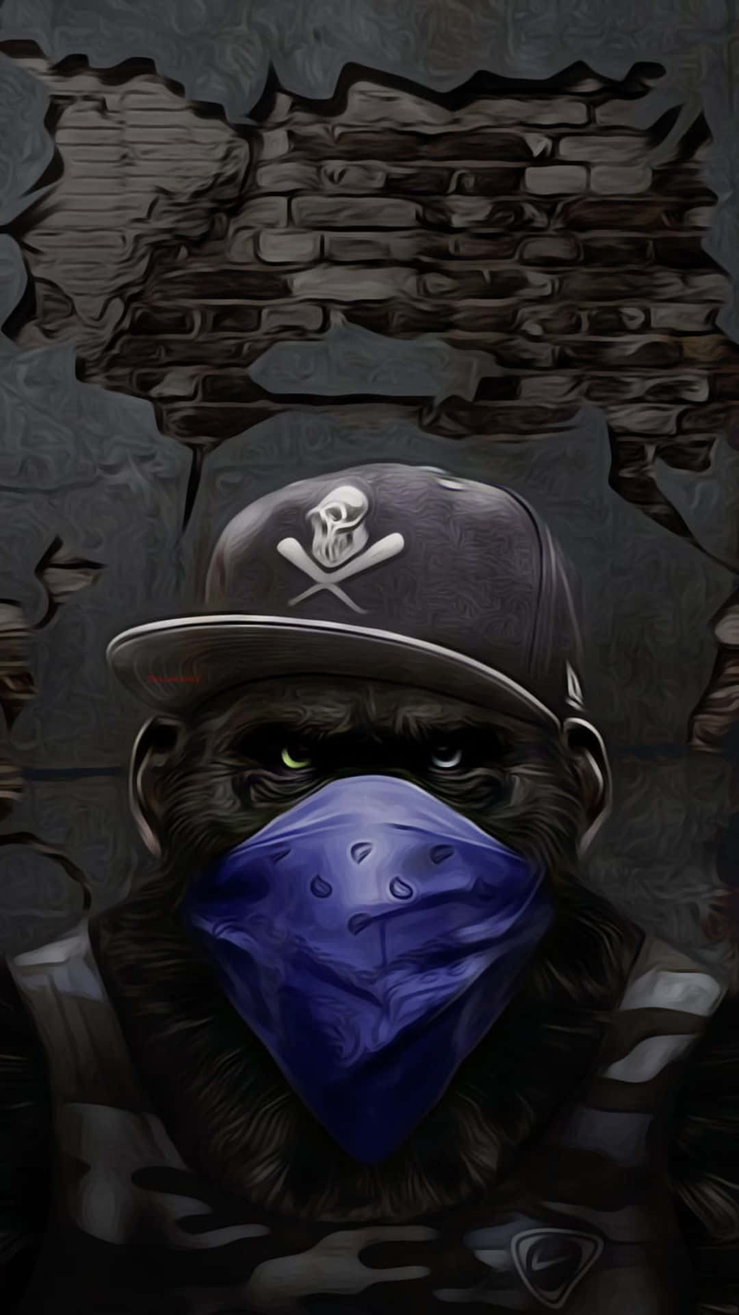 Stylish Chimpanzee In Gangster Attire Background