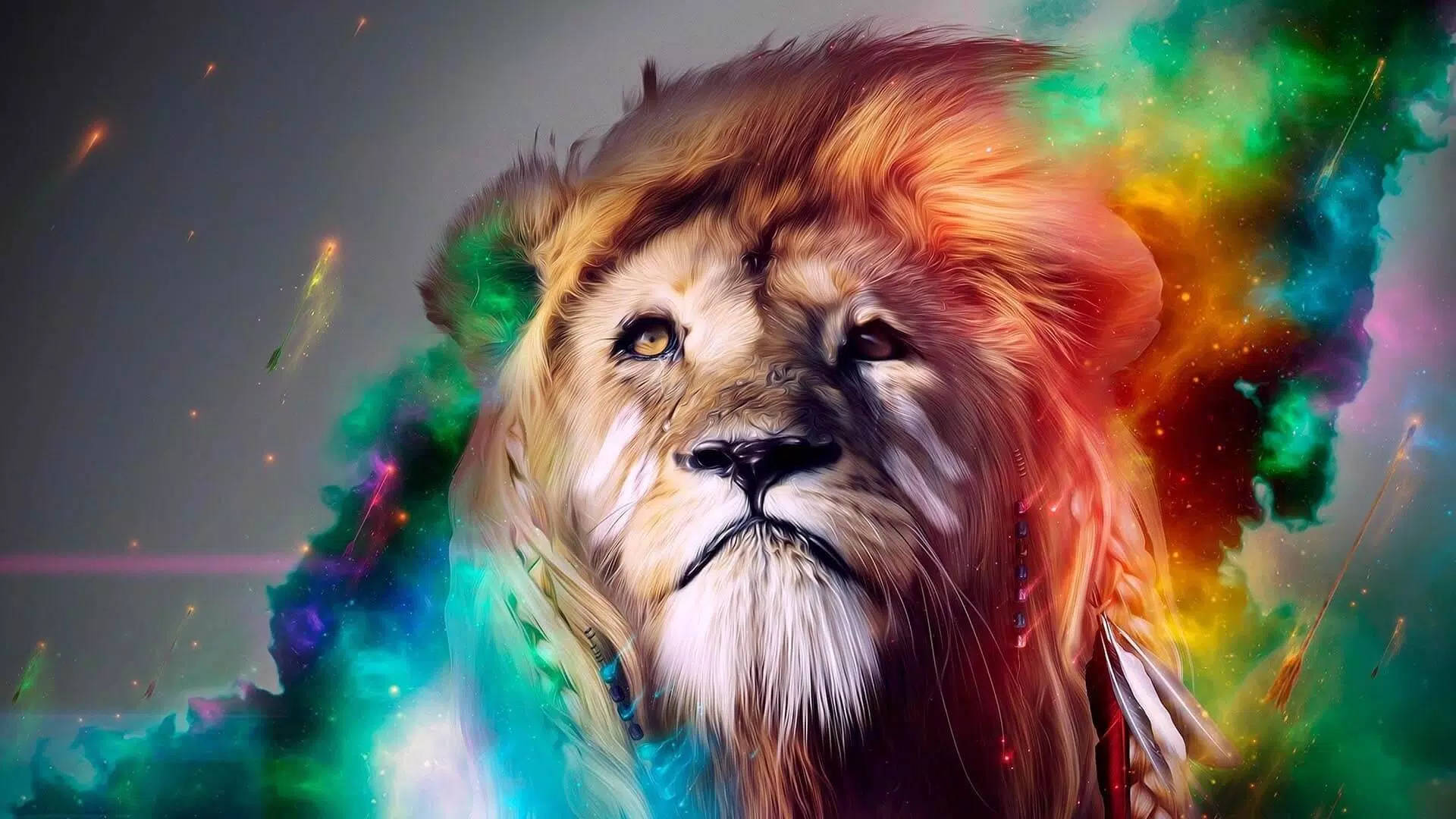 Stylish Colorful Lion