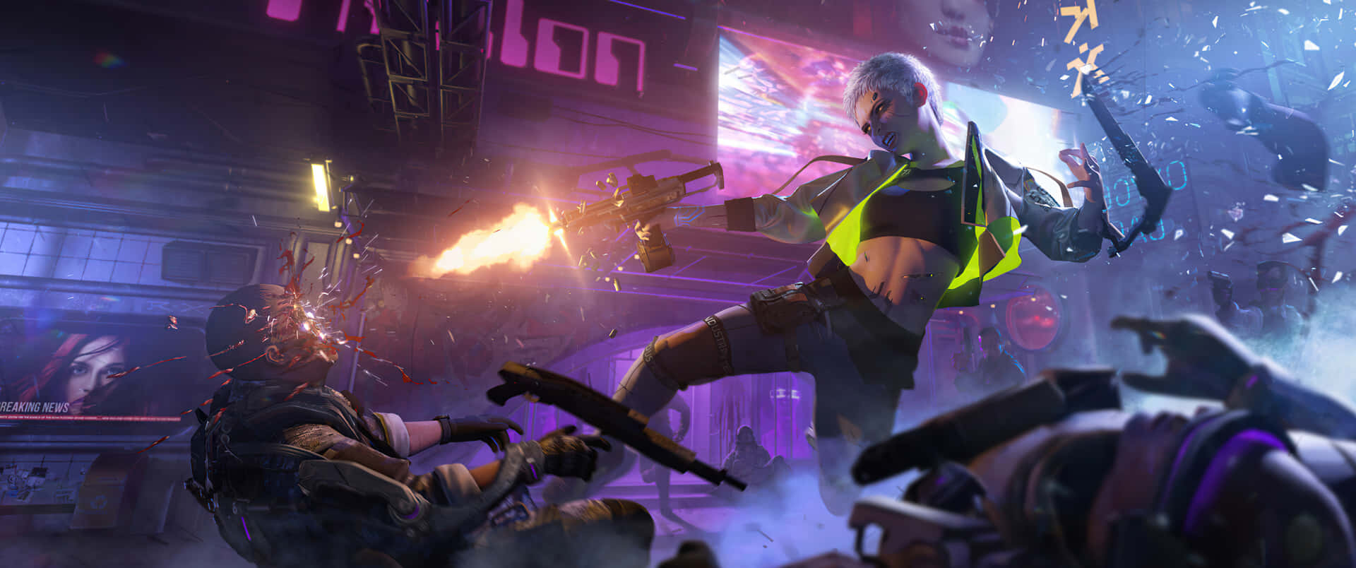 Stylish Cyberpunk 3440x1440 Theme Background