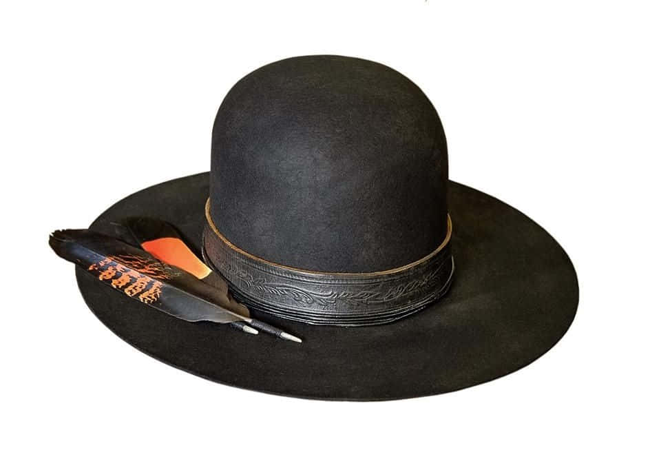 Stylish Fedora Hat On Wooden Table Background