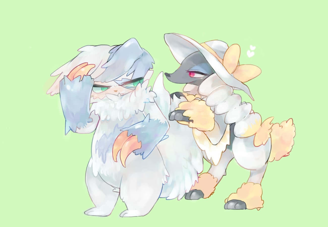 Stylish_ Furfrou_ Pair_ Illustration Background
