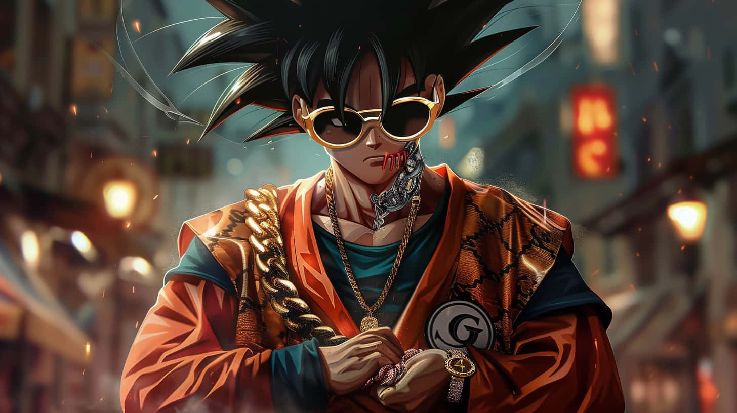 Stylish Goku Gucci Fusion Background