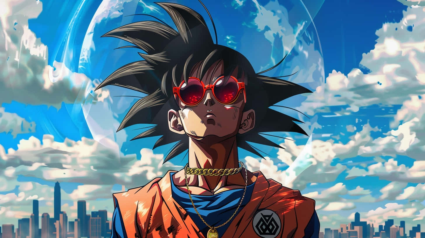 Stylish Gokuwith Gucci Accessories Background
