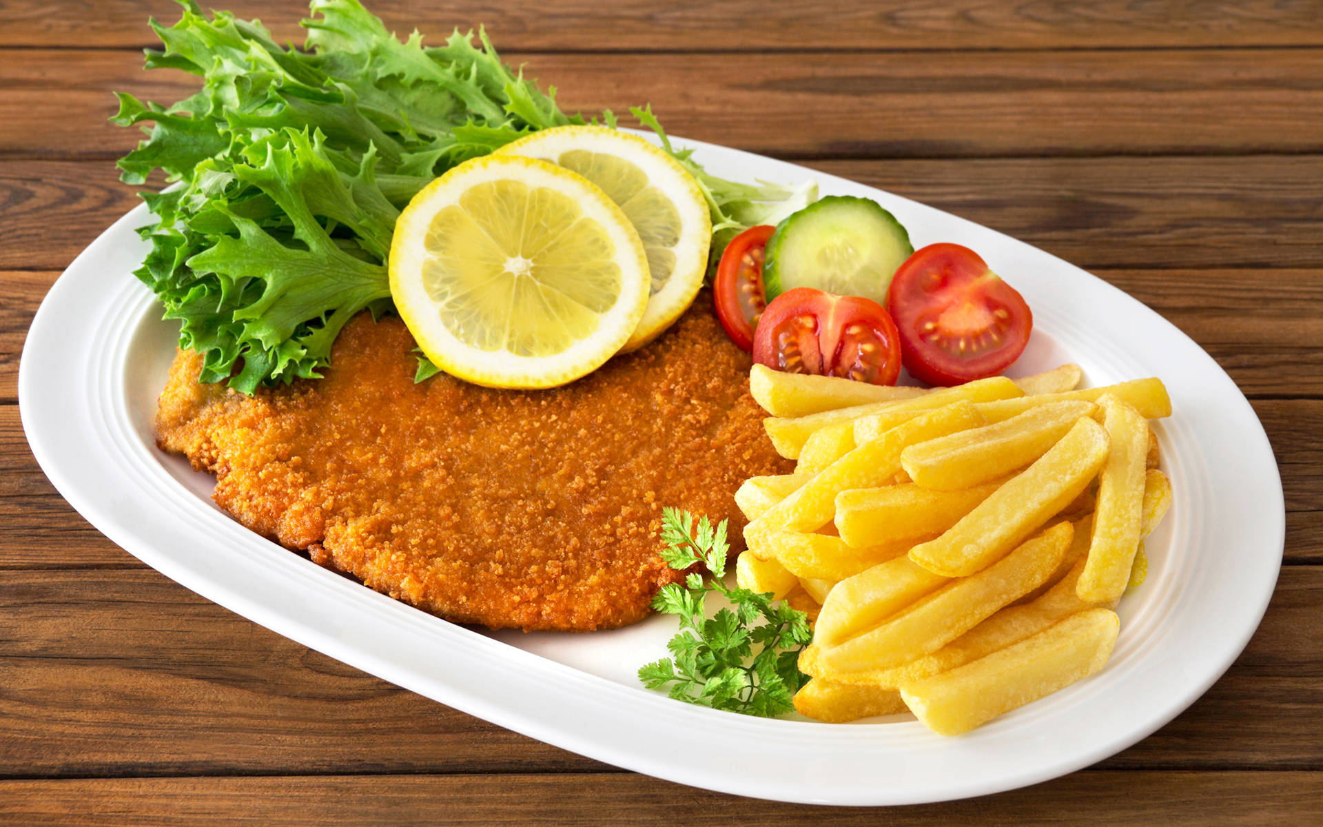 Stylish Illustration Of Wiener Schnitzel Background