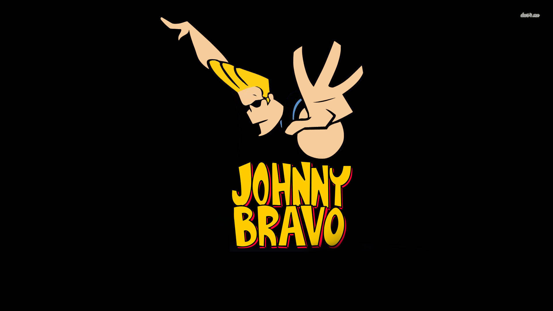 Stylish Johnny Bravo Posing With Sunglasses Background