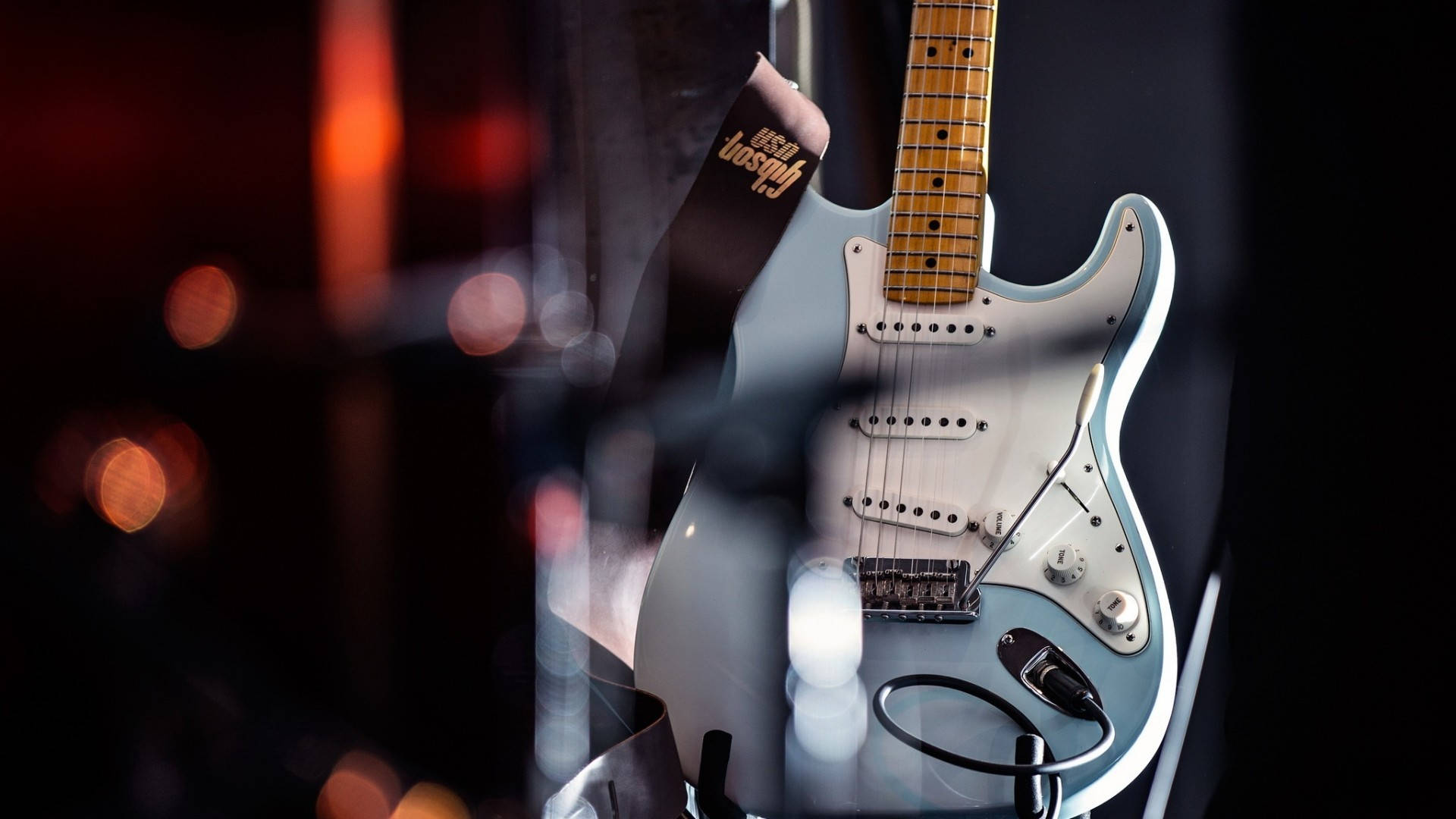Stylish Light Blue Guitar Background