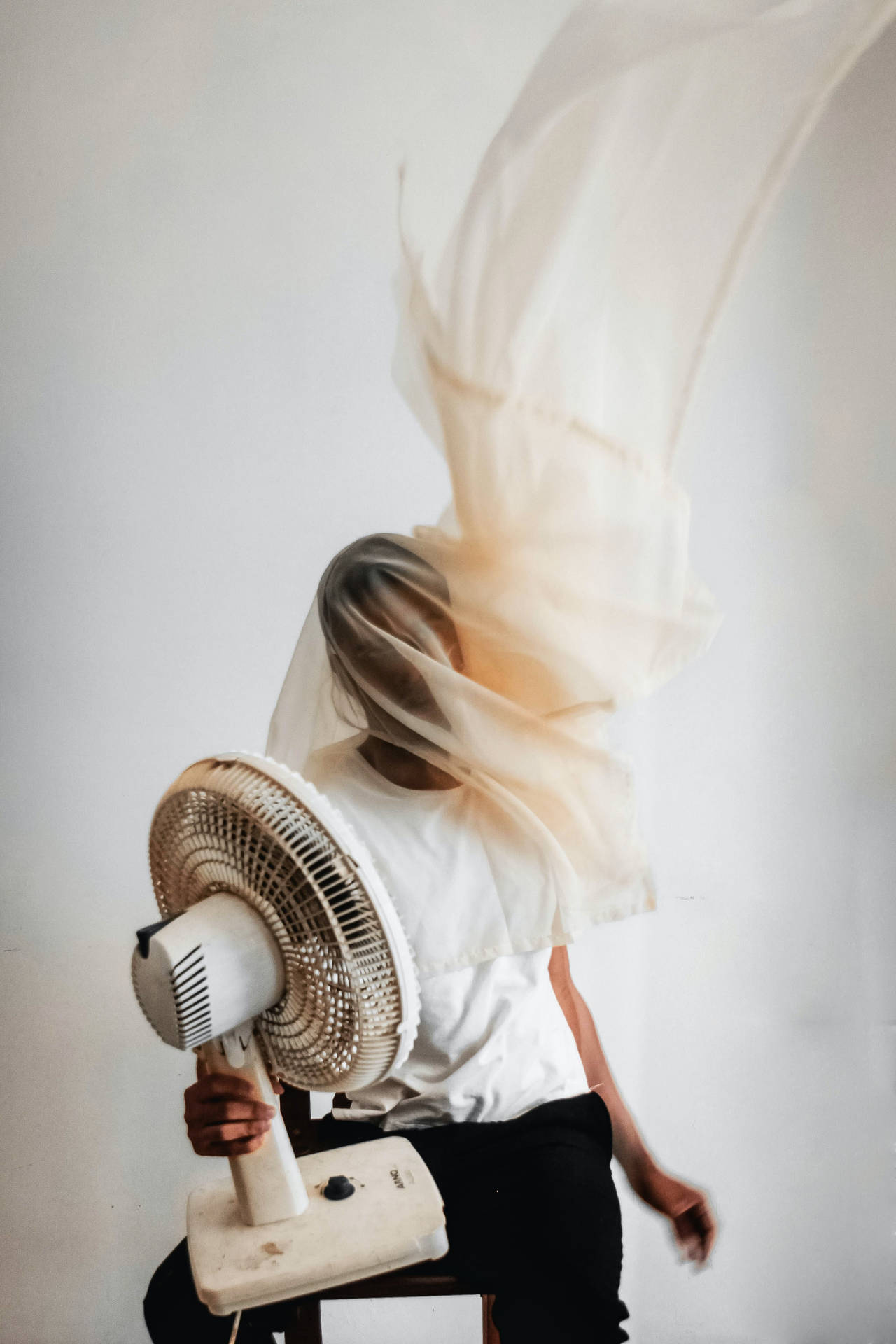 Stylish Man Holding A Fan Background