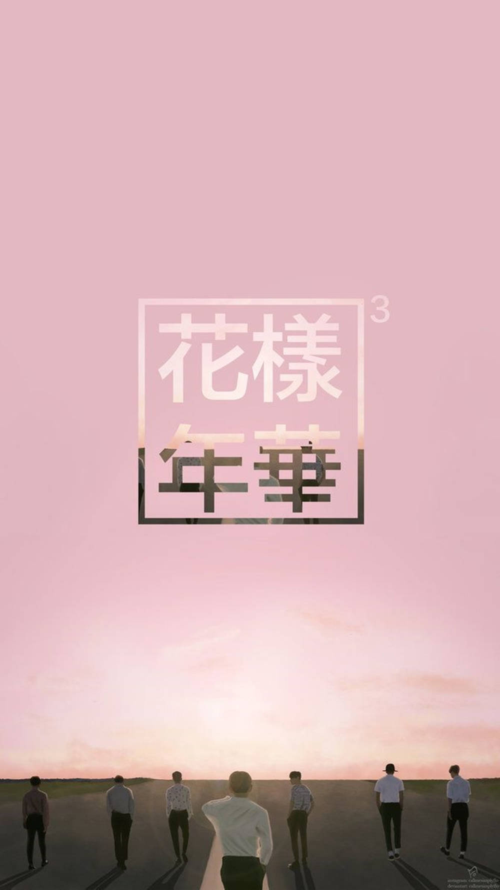 Stylish Pink Bts Phone Screen Poster