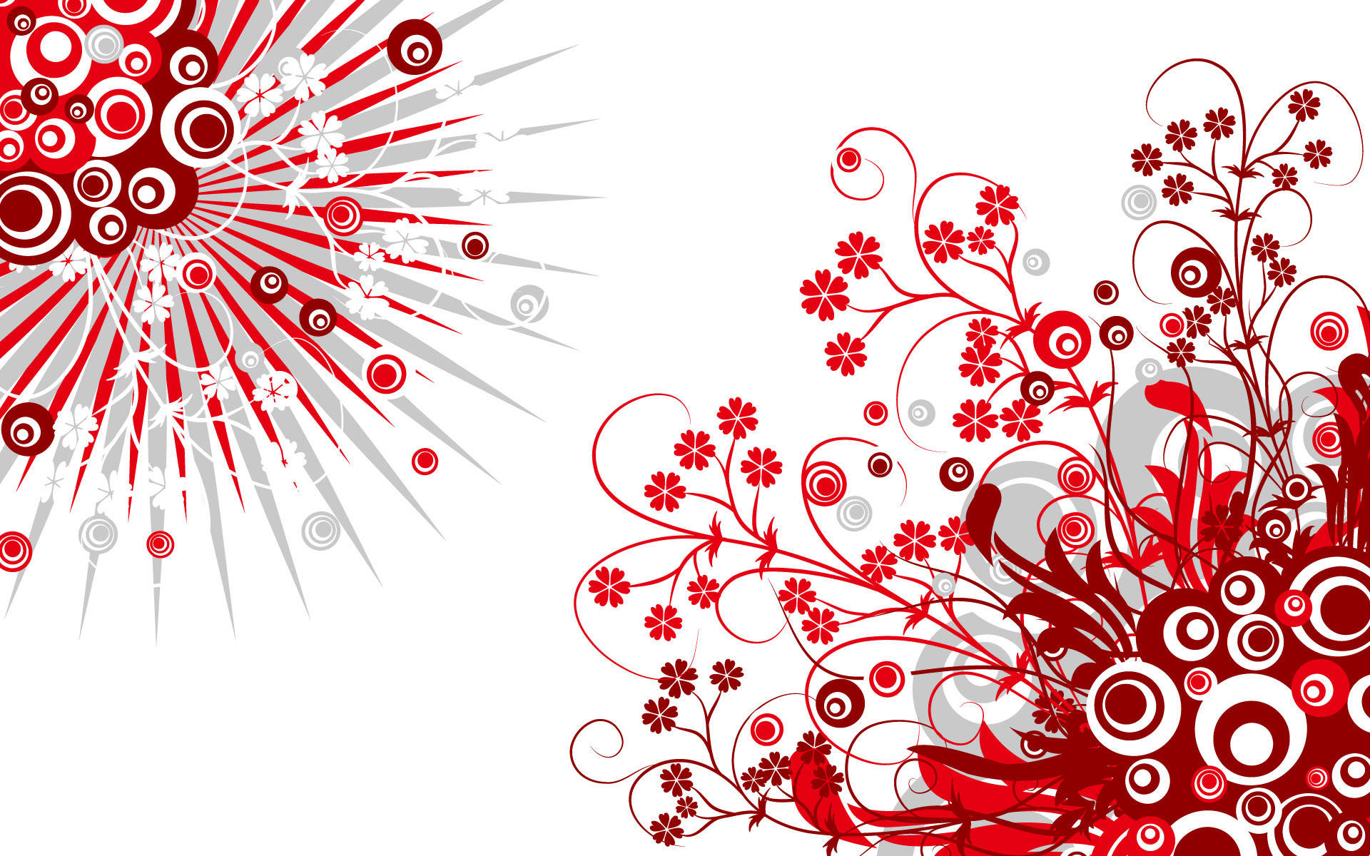 Stylish Plant Theme Red And White Background