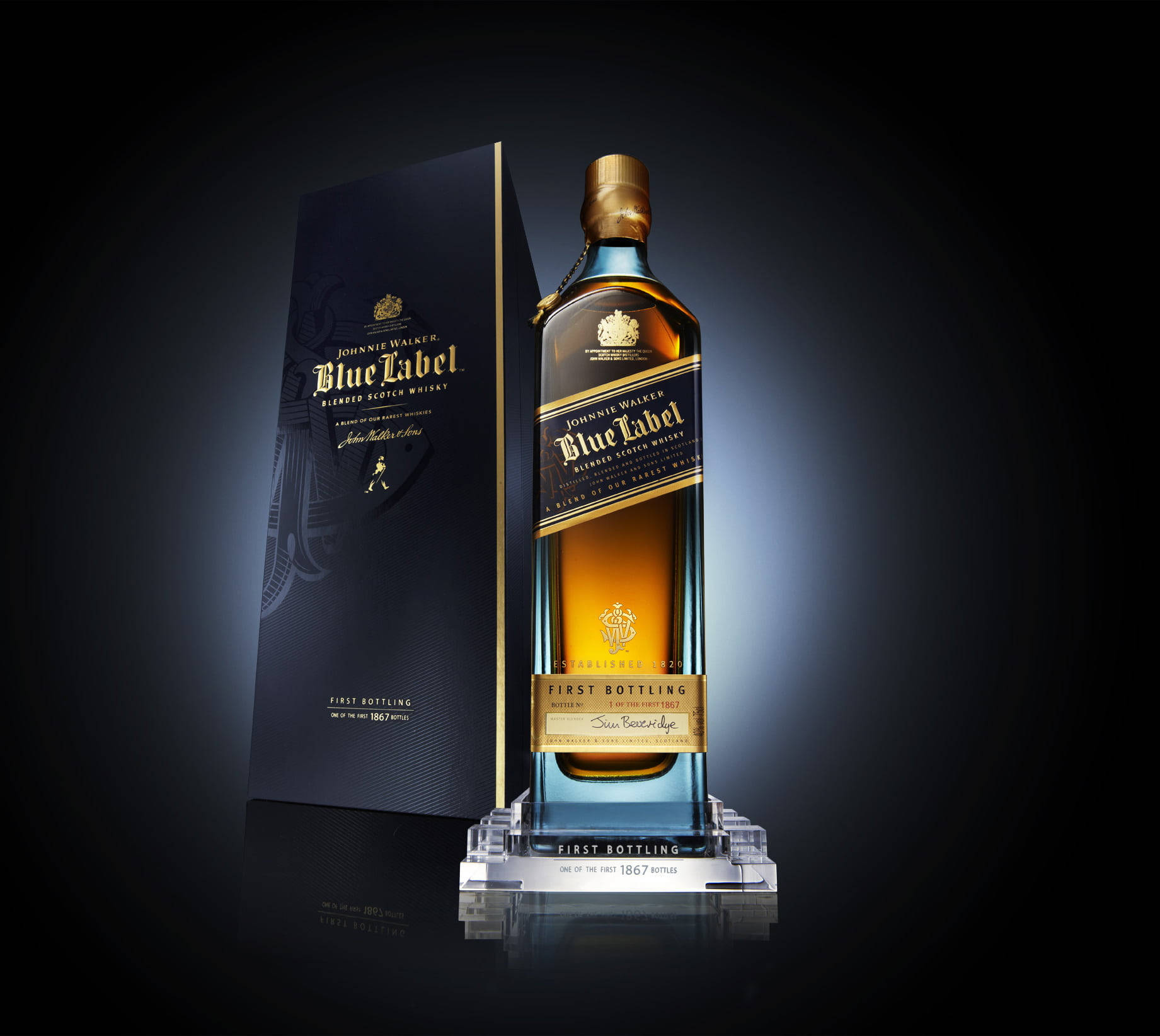 Stylish Product Box Johnnie Walker Blue Label Background