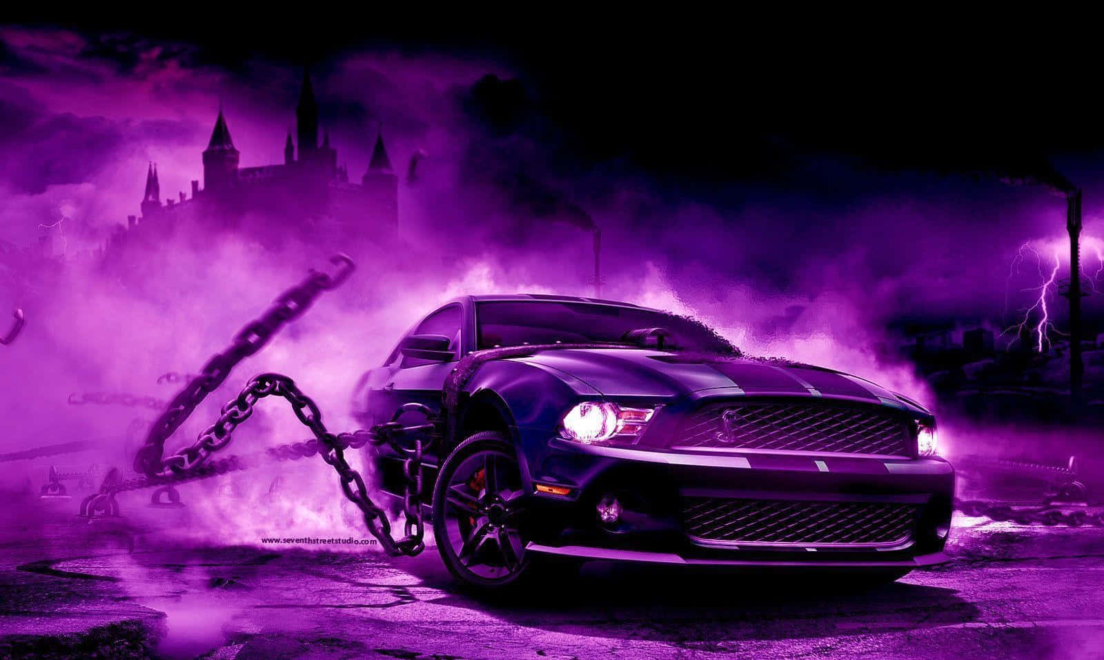 Stylish Purple Cool Car Background