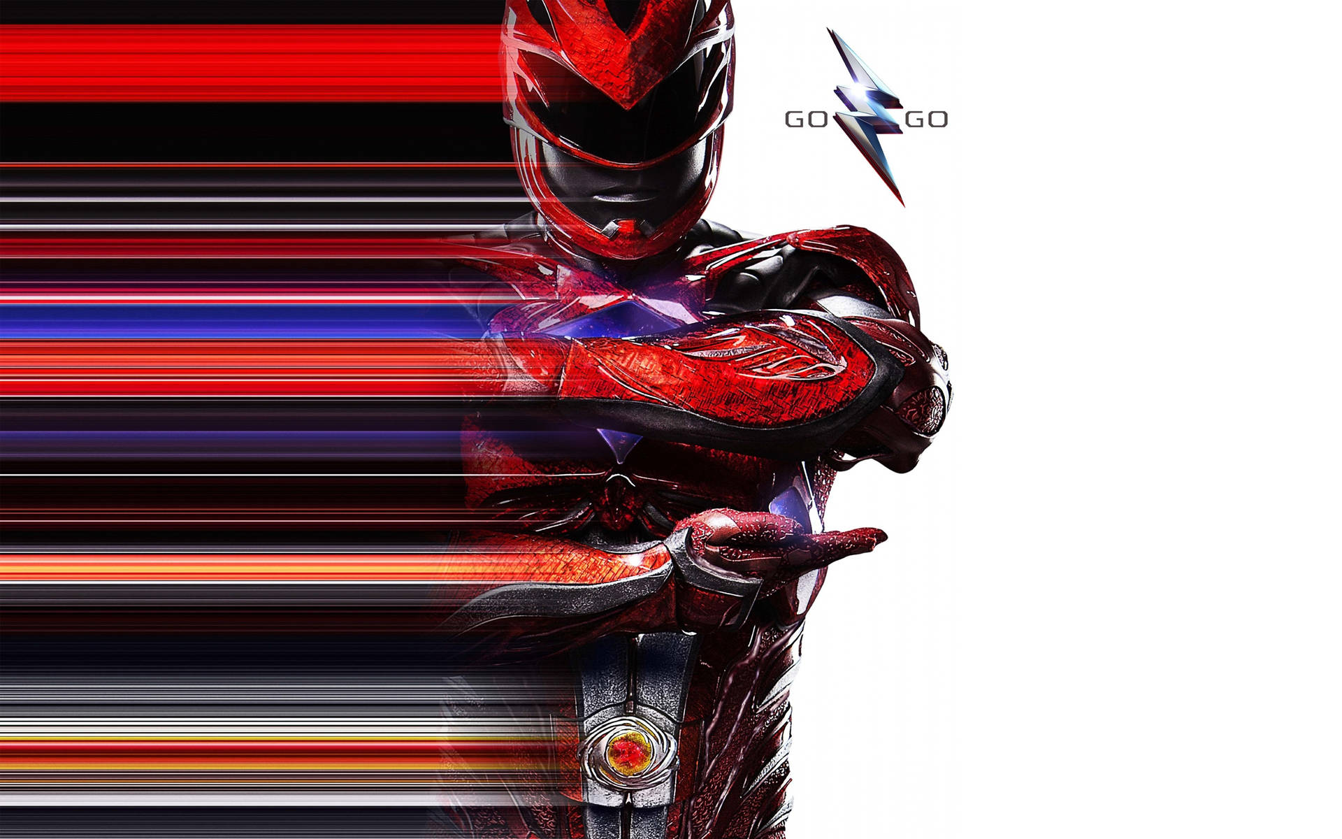 Stylish Red Power Rangers Background