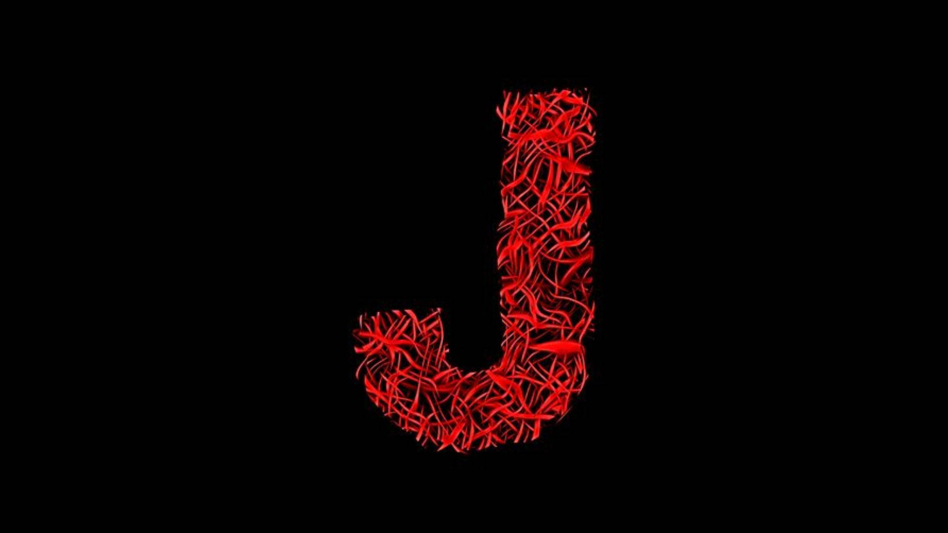 Stylish Red Wire Letter 'j' Background