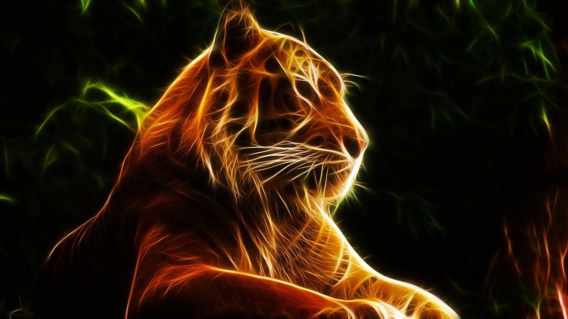 Stylish Resting Tiger Art Background