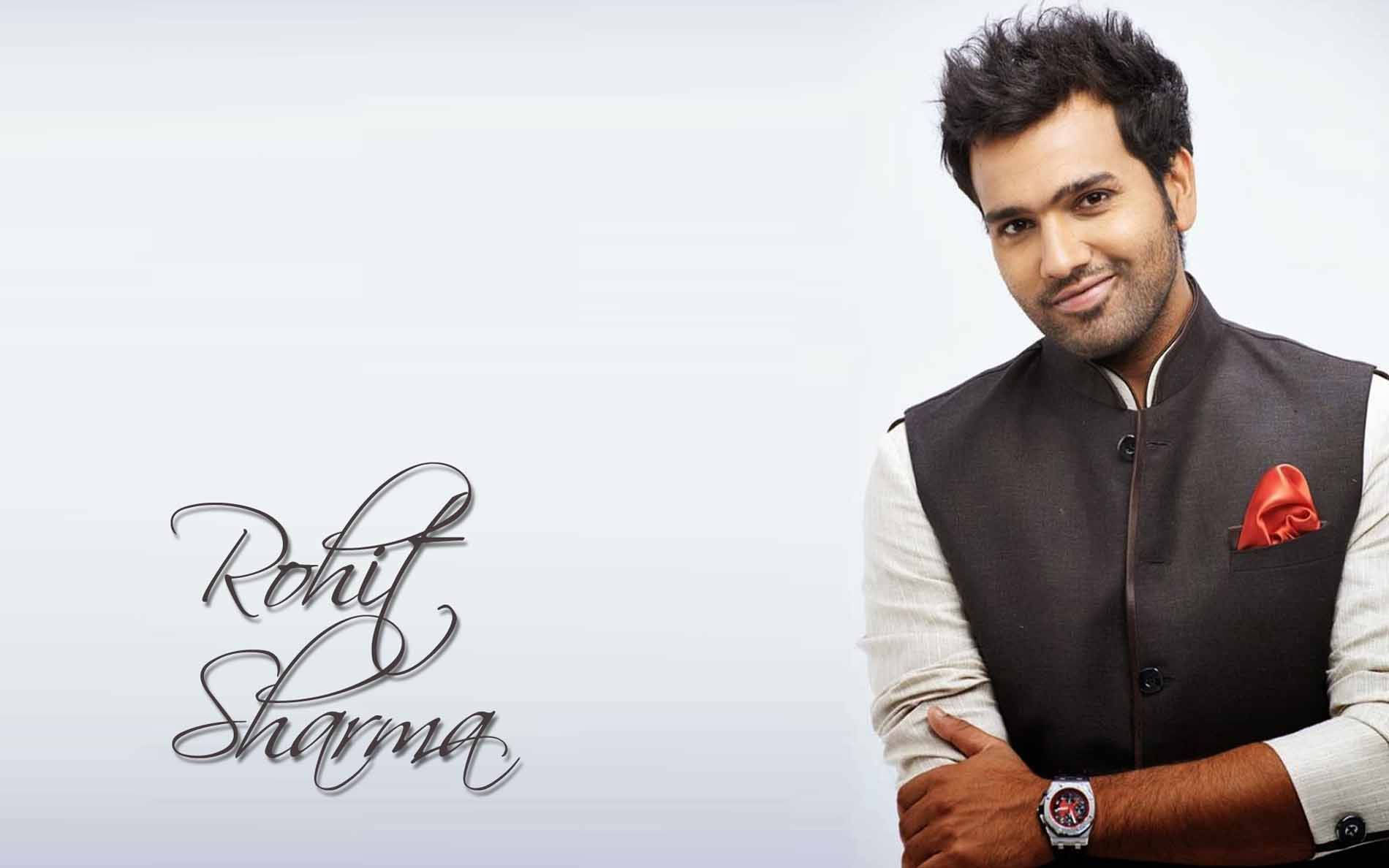 Stylish Rohit Sharma In Formal Suit Background