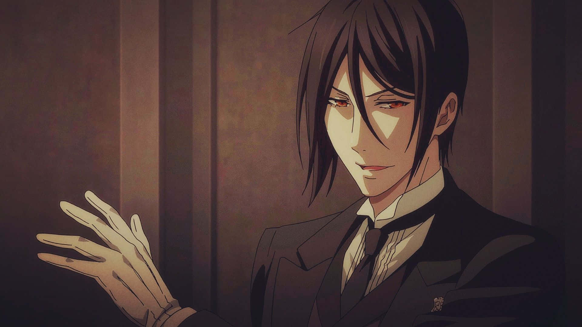 Stylish Sebastian Michaelis In The Dark Background