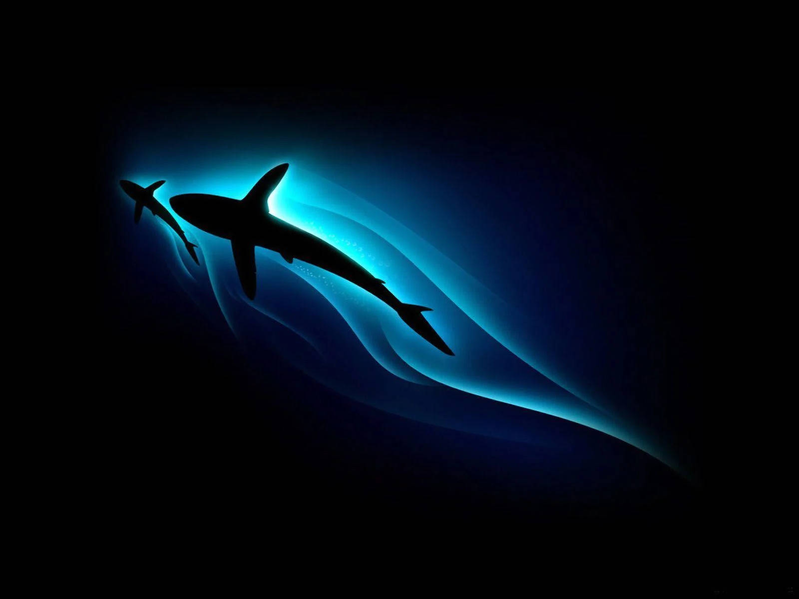 Stylish Sharks Silhouettes Background