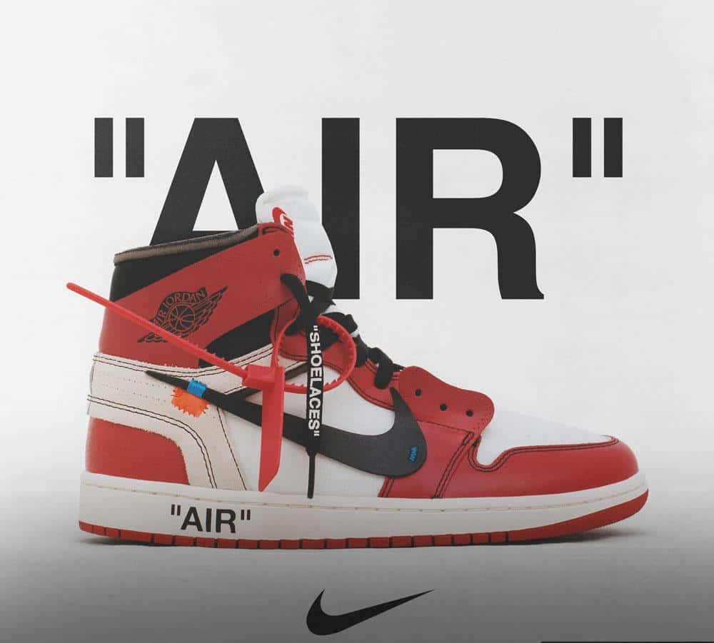 Stylish, Unique, And Signature - An Off White Jordan 1 Sneaker Background