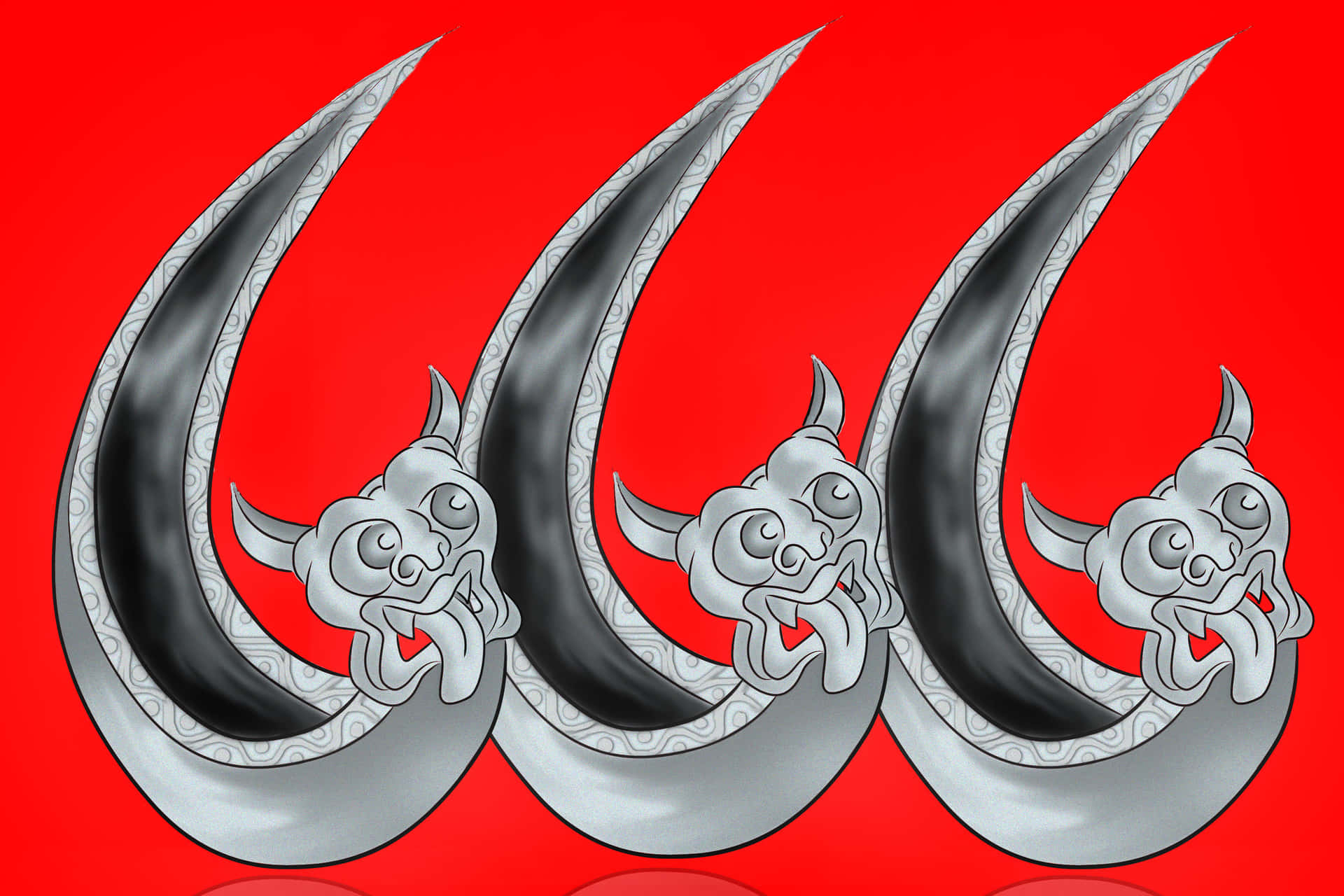 Stylized Demonic Tails Illustration Background
