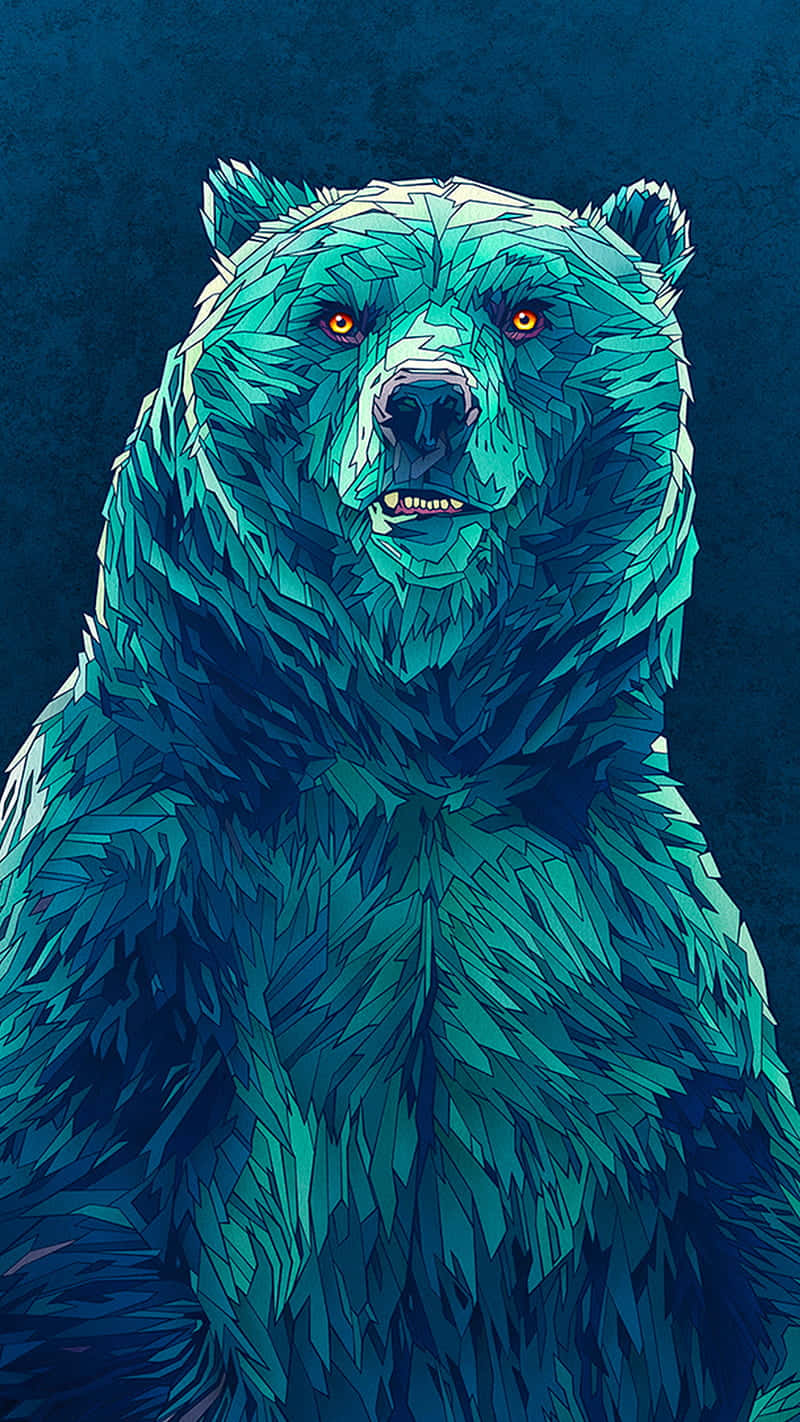Stylized Grizzly Bear Artwork Background