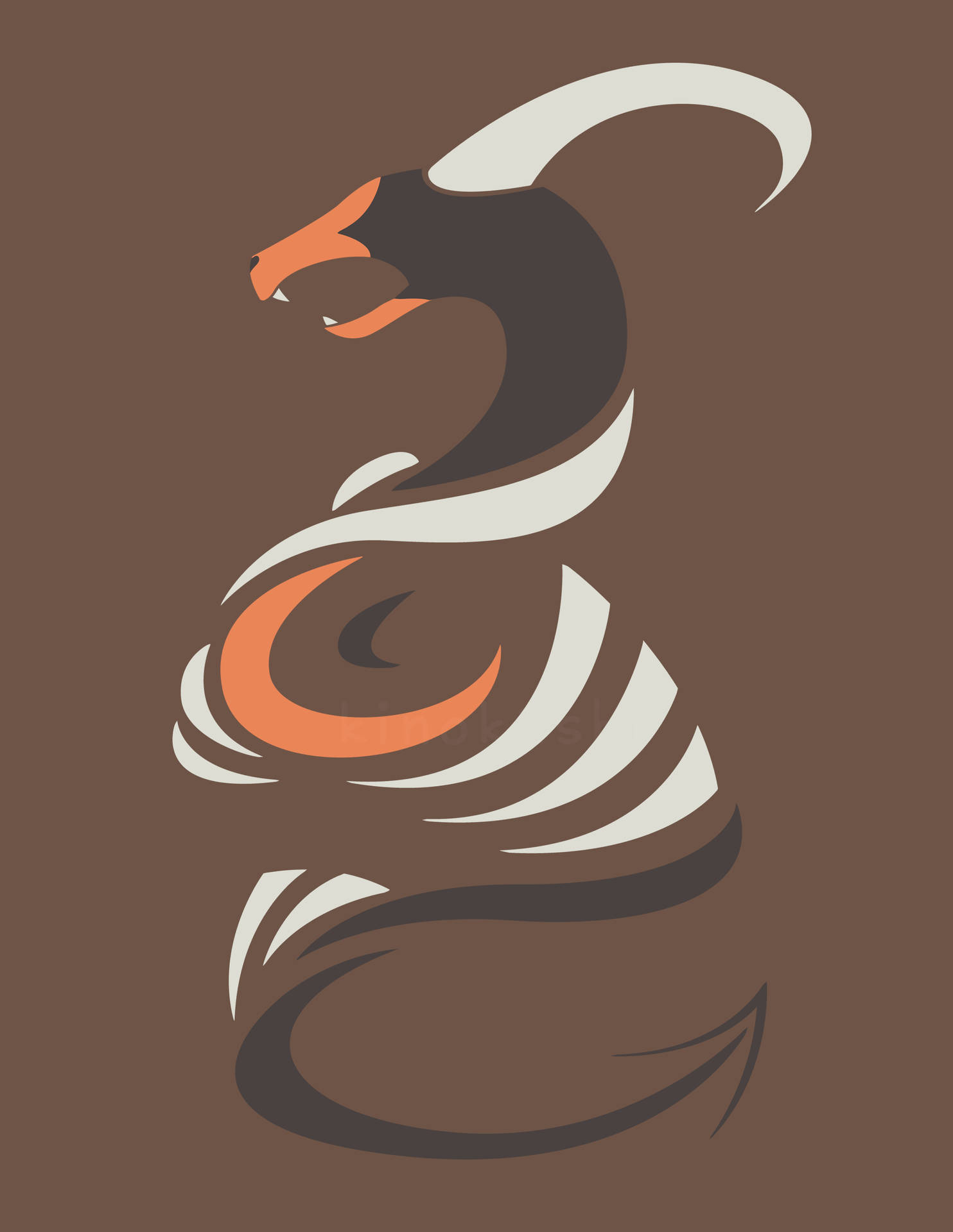 Stylized Houndoom With Brown Backdrop Background