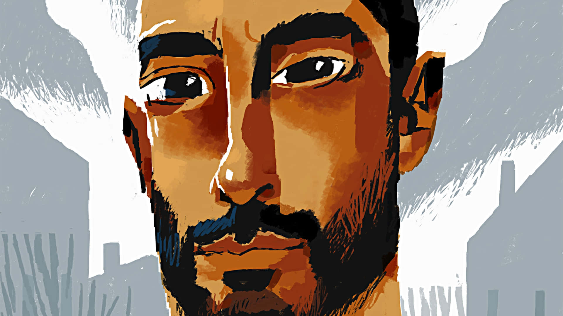 Stylized Portraitof Man Background