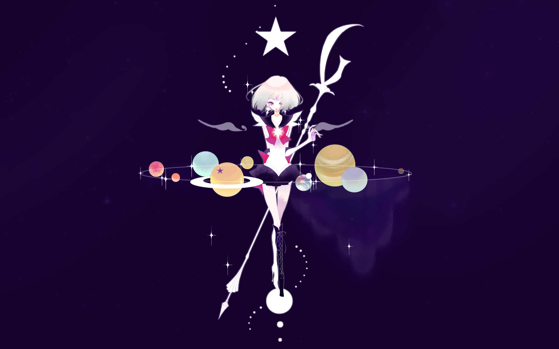 Stylized Saturn Sailor Moon Pfp Background