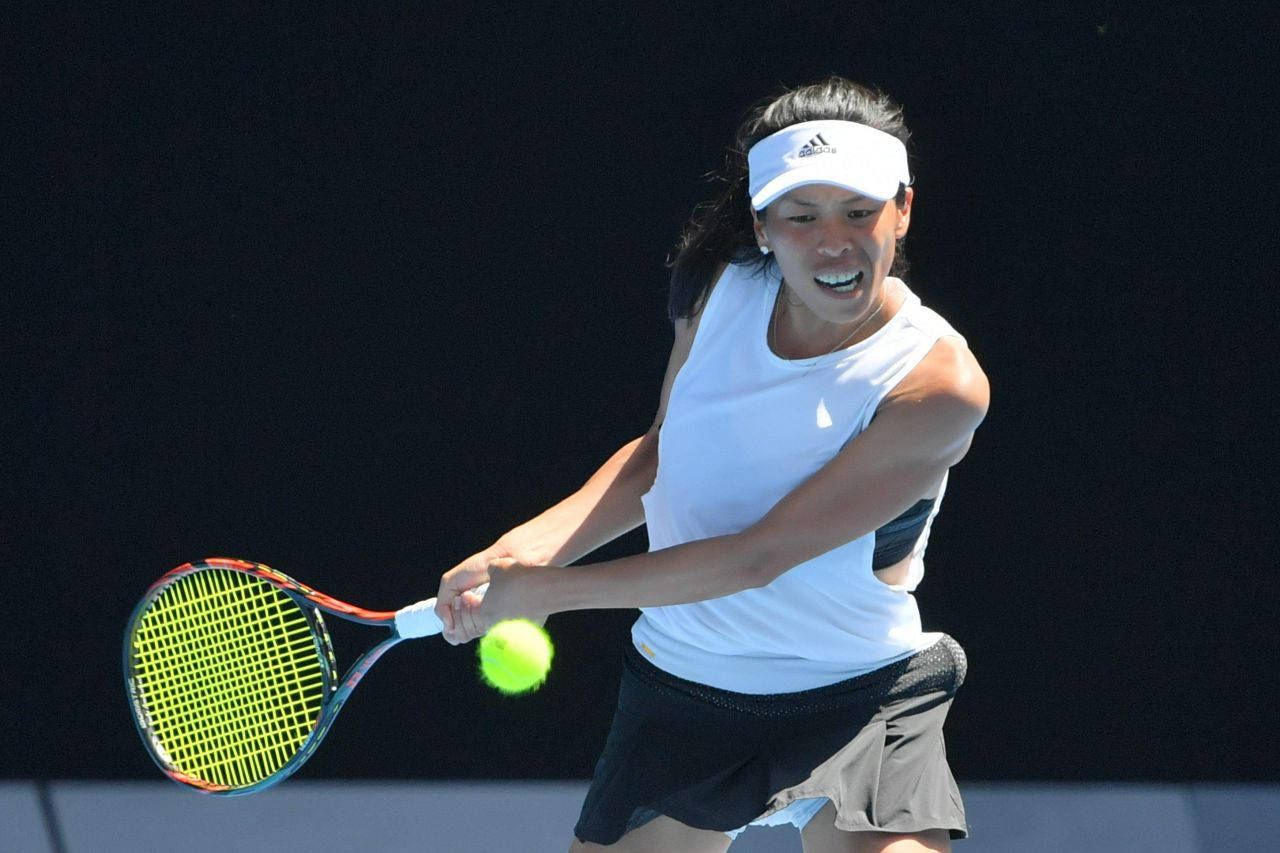 Su-wei Hsieh Showcasing Her Precision Before Hitting A Tennis Ball