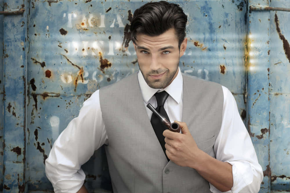 Suave Handsome Model Smirking [wallpaper] Background