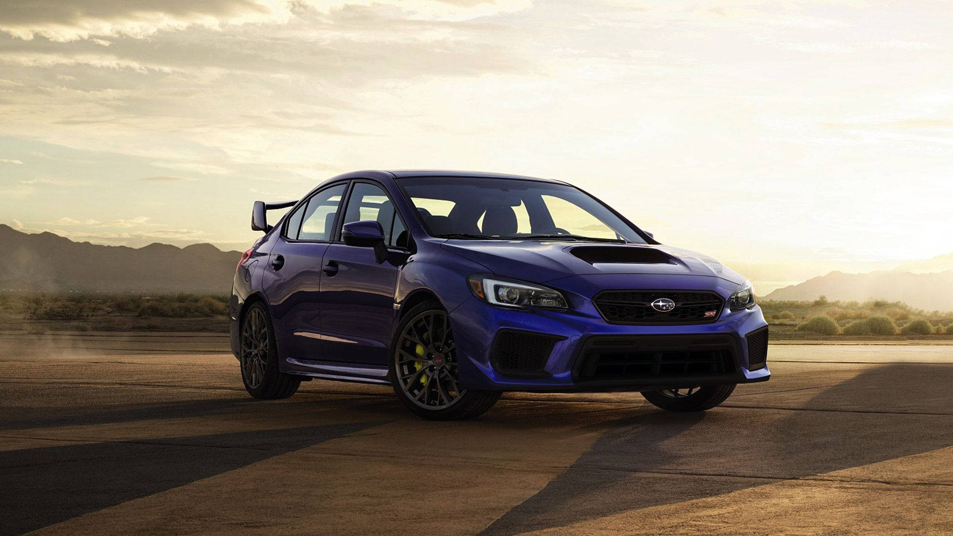 Subaru Wrx Sti Purple Blue Background