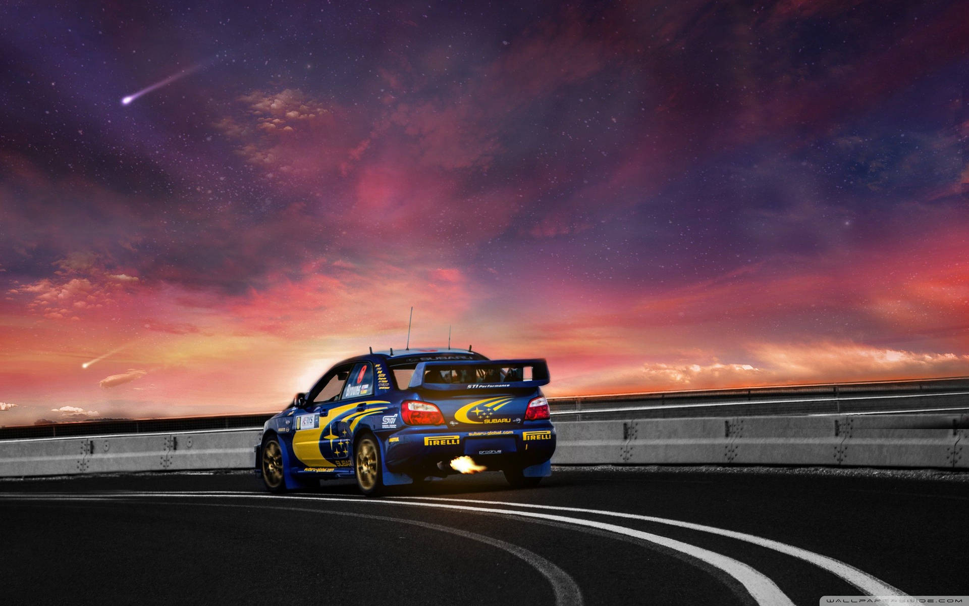 Subaru Wrx Under Beautiful Sky Background