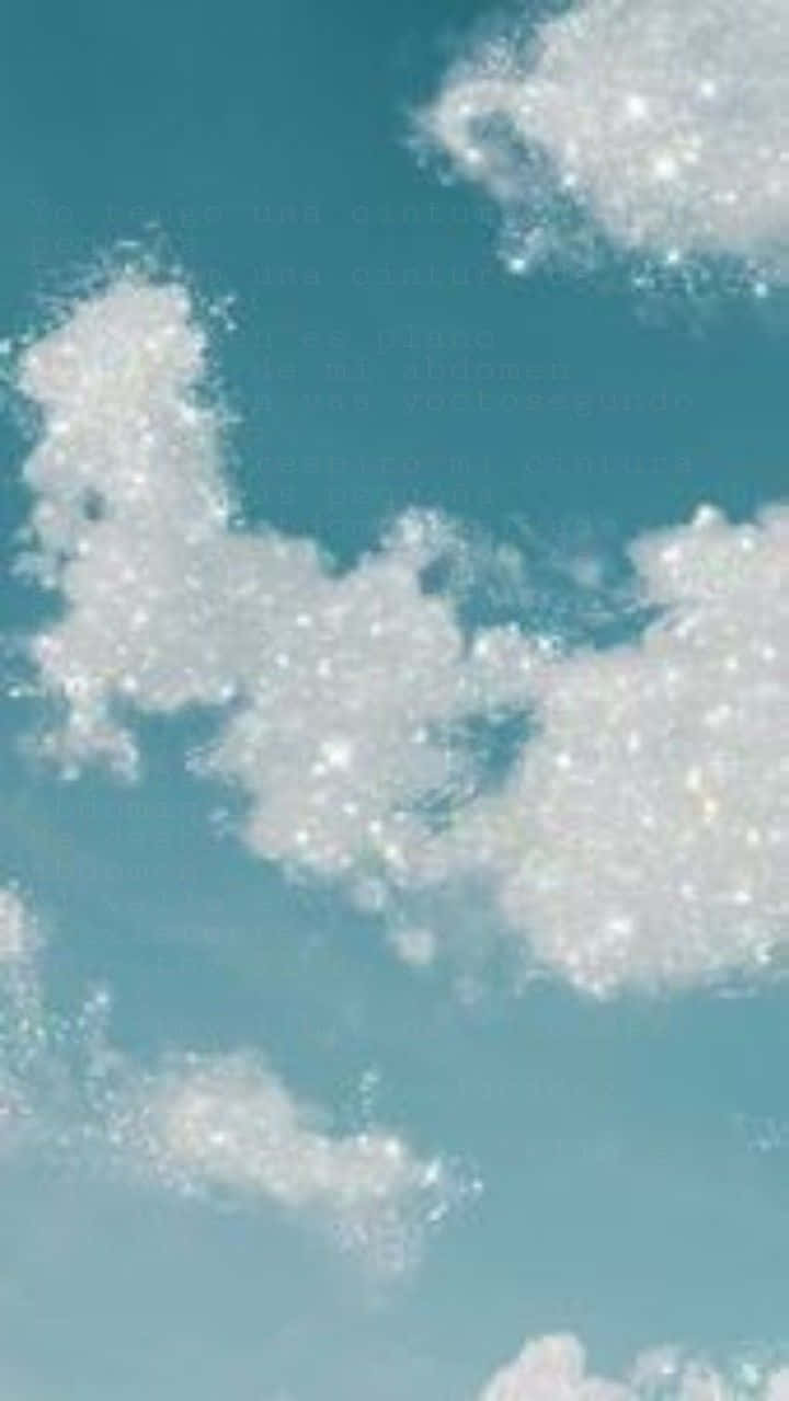 Subliminal Glittering Cloud Shapes Background