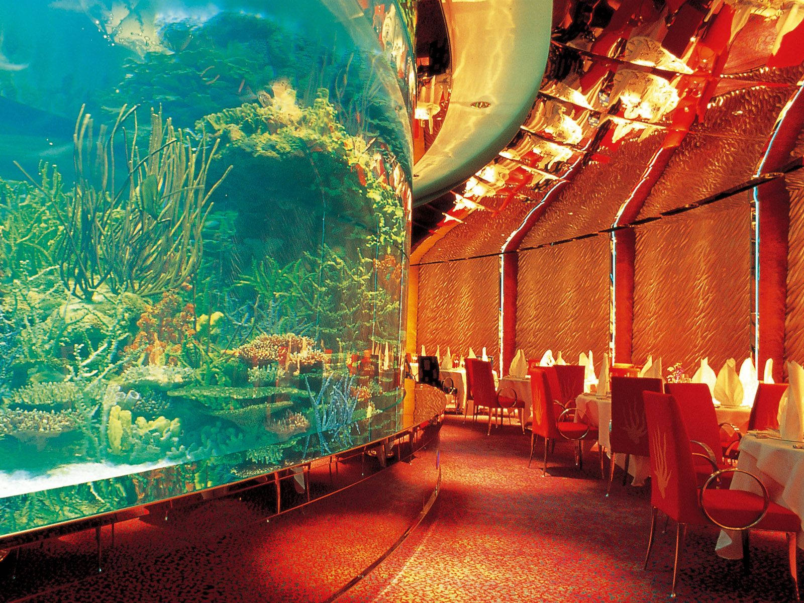 Submarine Restaurant In Burj Al Arab Background