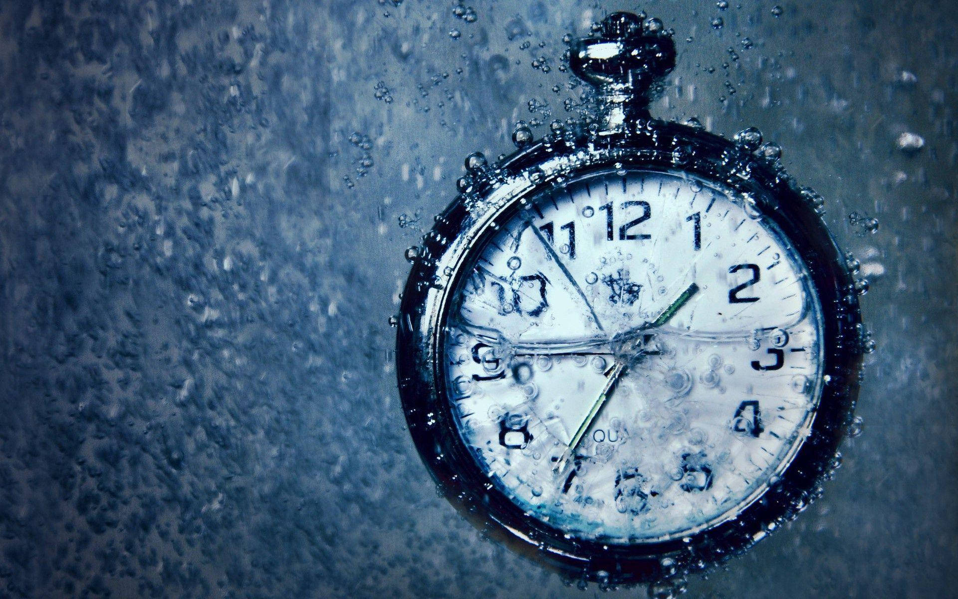 Submerged Dark Pocket Watch Time Background