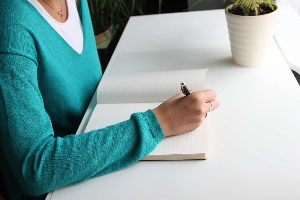 Subordinate Writing On Book Background
