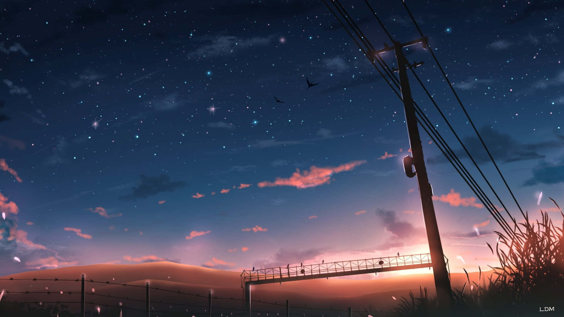 Subtle Anime Dazzling Starry Sky Scene Background