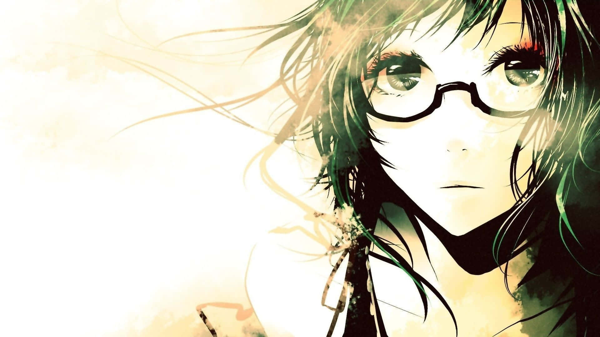 Subtle Anime Girl With Eyeglasses Background