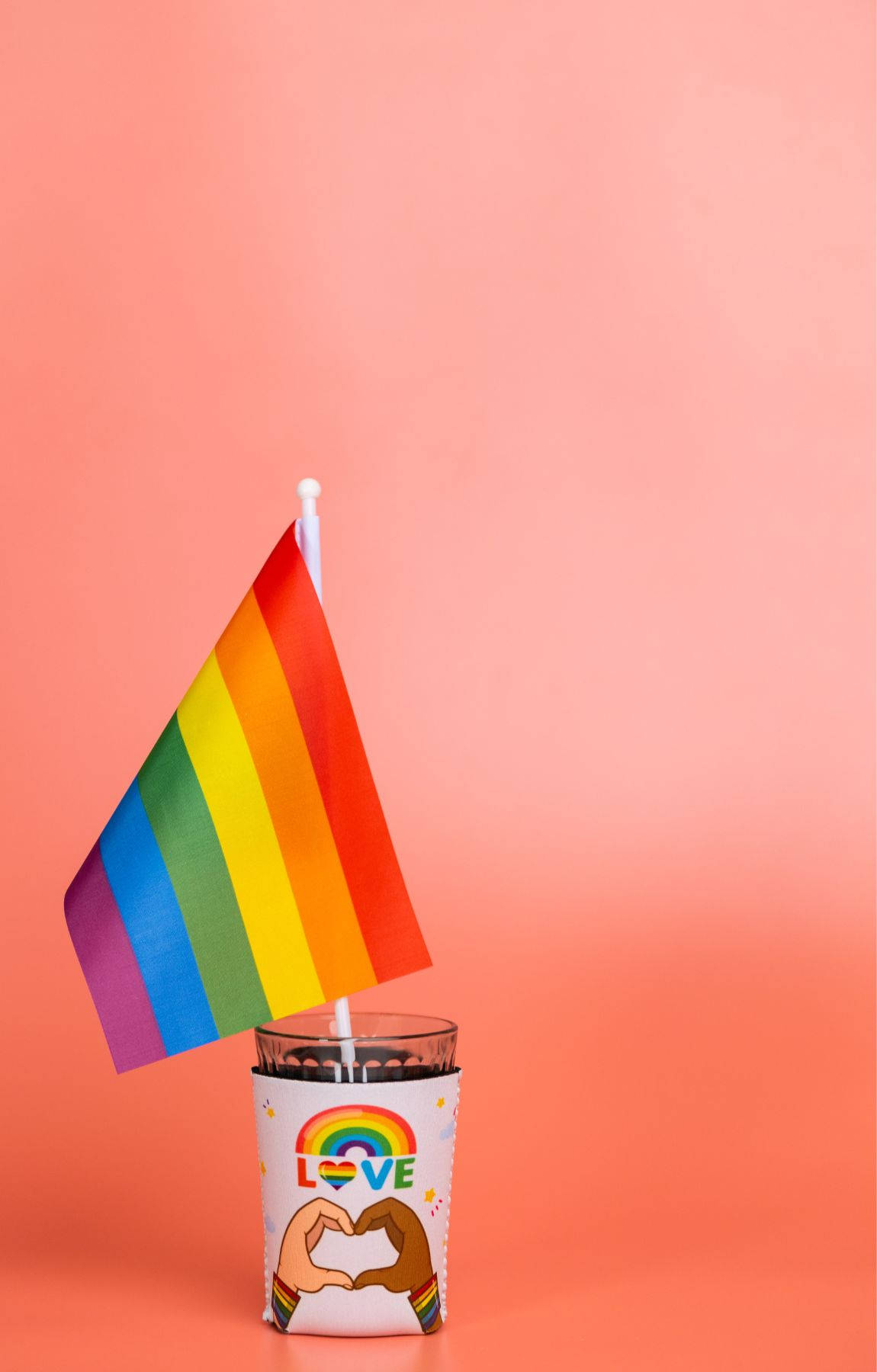 Subtle Lgbt Flag On Glass Background