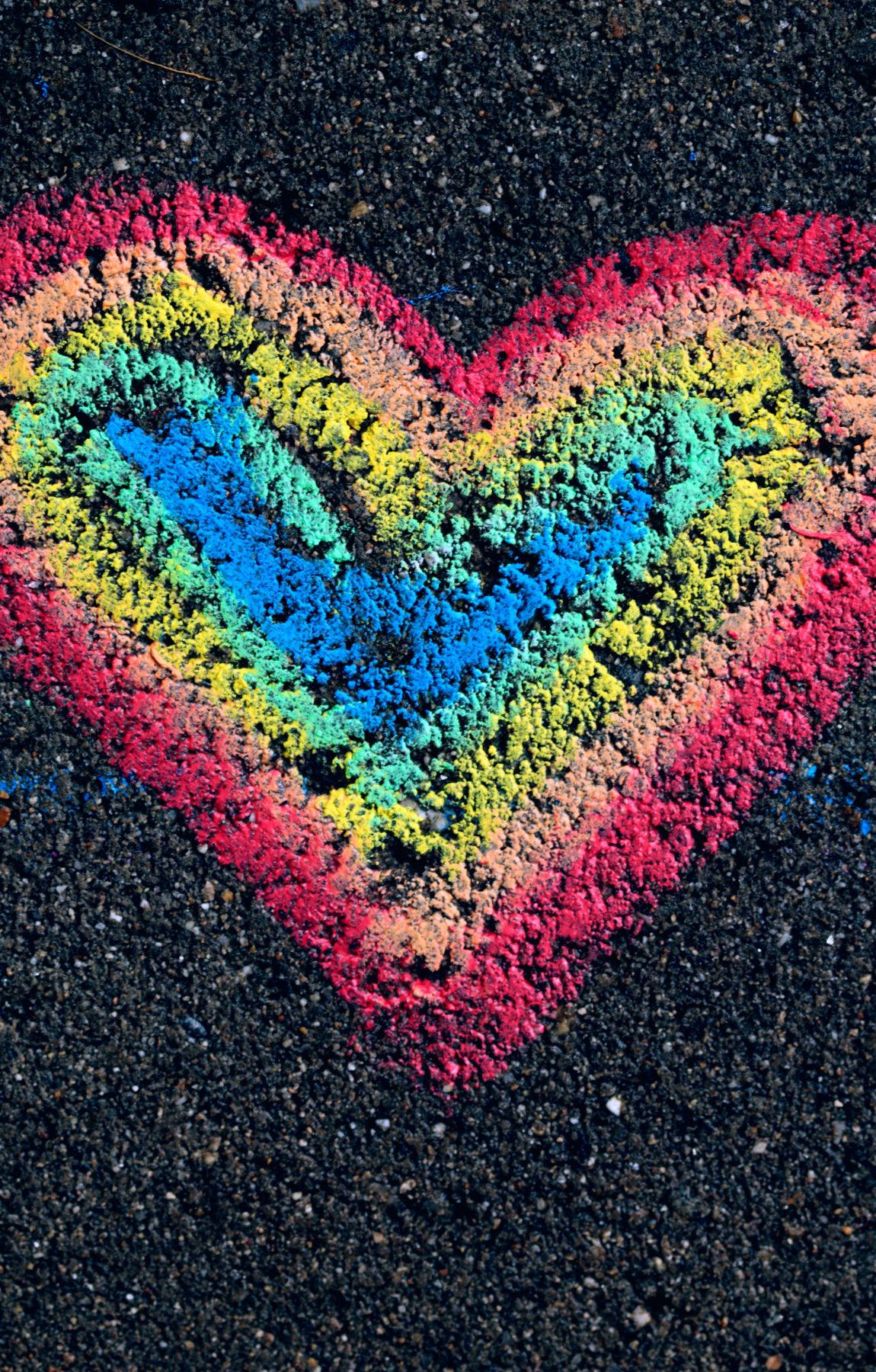 Subtle Lgbt Heart Chalk Art Background