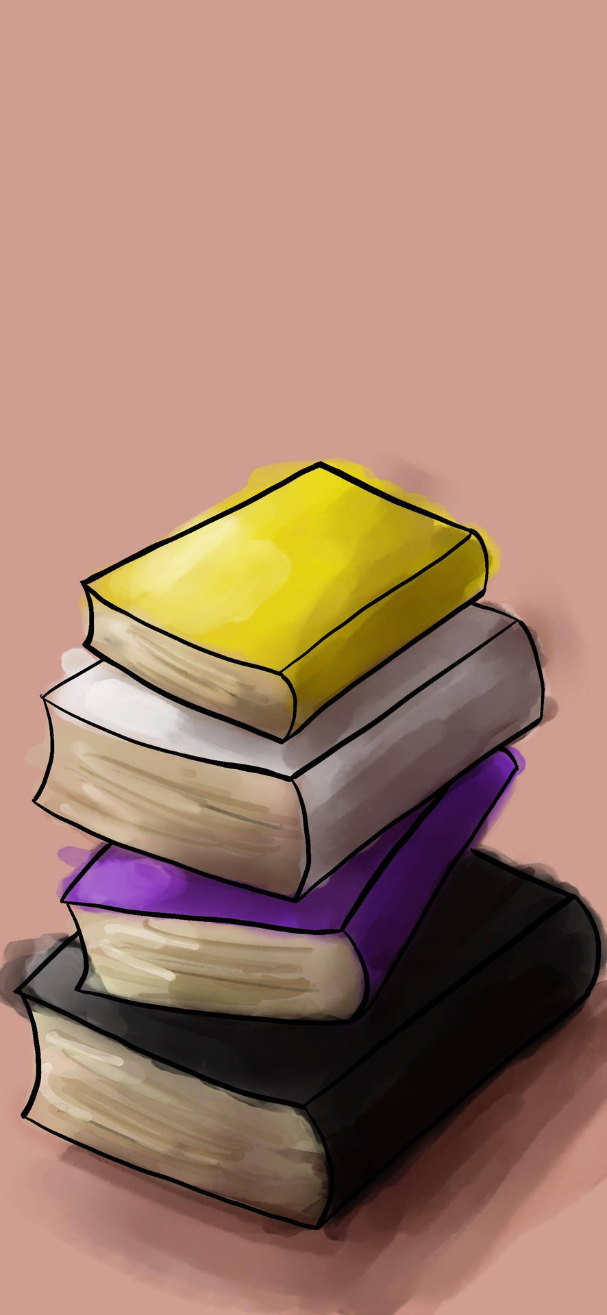 Subtle Nonbinary Book Pile Illustration Background