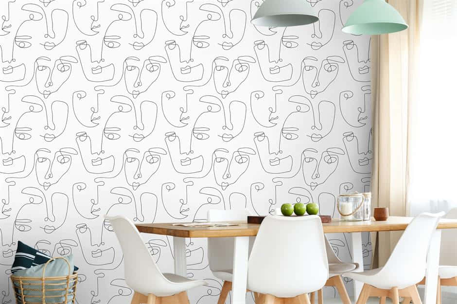 Subtle Patterns Of The Walls In The Dining Area Background