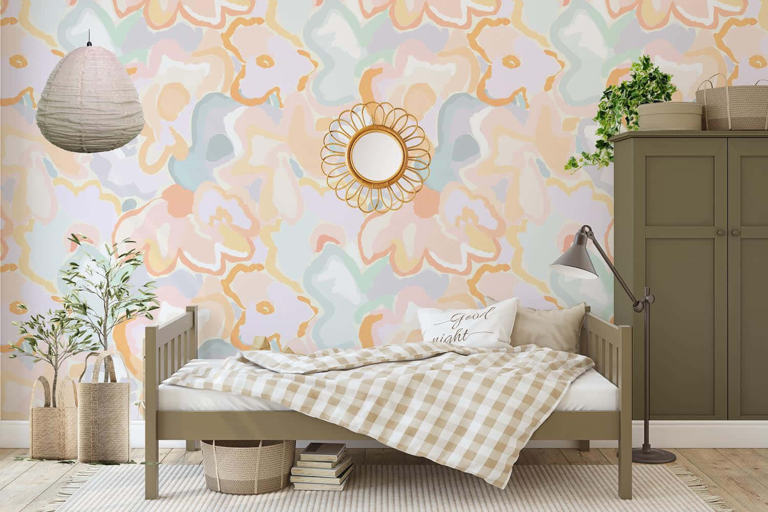 Subtle Patterns On The Walls Of The Bedroom Background
