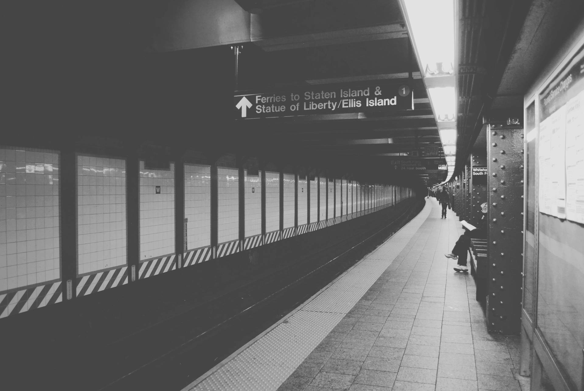 Subway New York Black And White Background