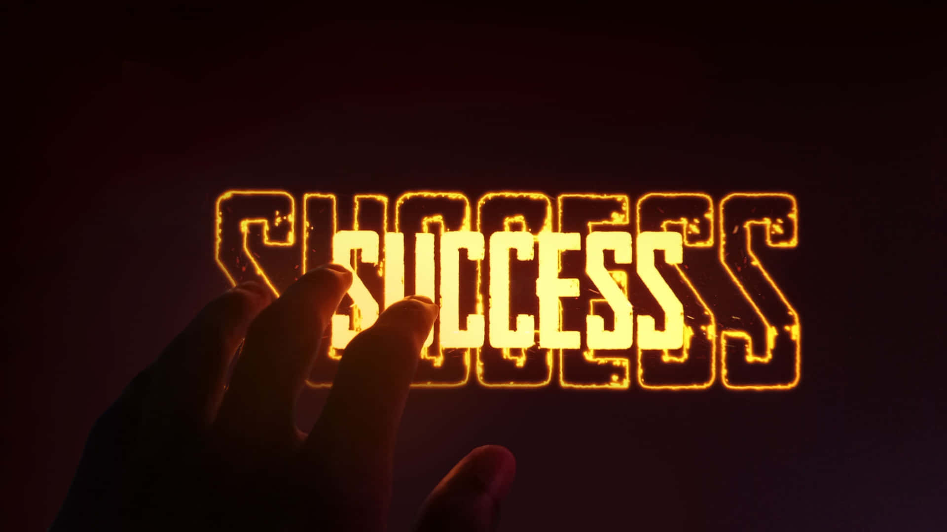 Successful Lettering In Neon Background