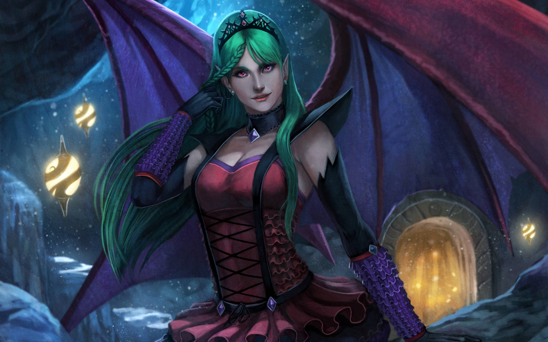 Succubus During Nighttime Background