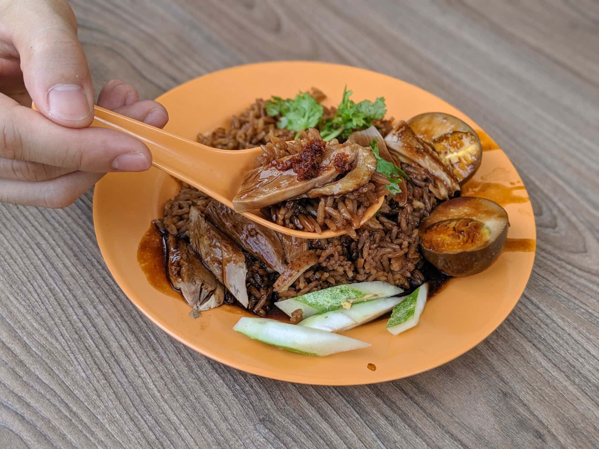 Succulent Duck Rice Congee From East Coast Lagoon Food Village Background