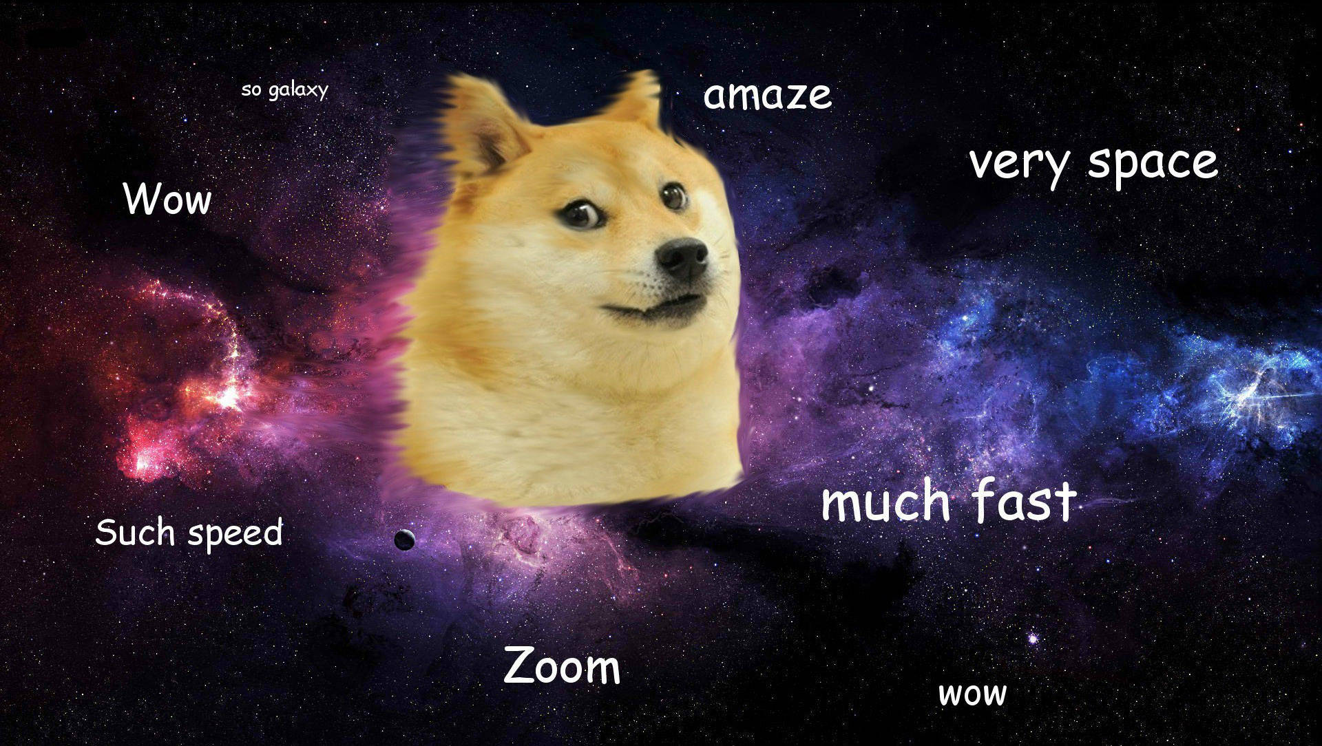 Such Wow Doge Shiba Inu In Space Meme Background