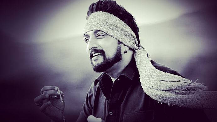 Sudeep In Black And White Background